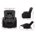 Artiss Recliner Chair Lift Assist Heated Massage Chair Leather Rukwa - Image 2