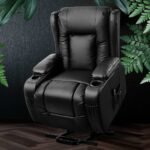 Artiss Recliner Chair Lift Assist Heated Massage Chair Leather Rukwa - Image 7