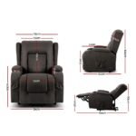 Artiss Recliner Chair Lift Assist Heated Massage Chair Velvet Rukwa - Image 2