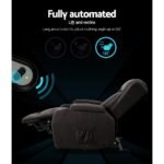 Artiss Recliner Chair Lift Assist Heated Massage Chair Velvet Rukwa - Image 3