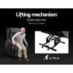 Artiss Recliner Chair Lift Assist Heated Massage Chair Velvet Rukwa - Image 4