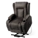 Artiss Recliner Chair Lift Assist Heated Massage Chair Velvet Rukwa - Image 8