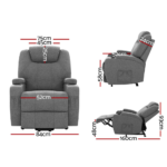 Artiss Electric Massage Chair Recliner Sofa Lift Motor Armchair Heating Fabric - Image 2