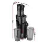 Devanti Slow Juicer Cold Press Fruit Juice Extractor 200W Black - Image 2