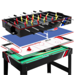4FT 4-In-1 Soccer Table Tennis Ice Hockey Pool Game Football Foosball Kids Adult - Image 2