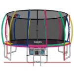 Everfit 16FT Trampoline Round Trampolines With Basketball Hoop Kids Present Gift Enclosure Safety Net Pad Outdoor Multi-coloured - Image 3