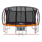 Everfit 16FT Trampoline Round Trampolines With Basketball Hoop Kids Present Gift Enclosure Safety Net Pad Outdoor Orange - Image 3