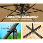 Instahut 3m Outdoor Umbrella Cantilever Beach Garden Patio Beige - Image 5