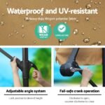 Instahut 3m Outdoor Umbrella Cantilever Beach Garden Patio Beige - Image 6