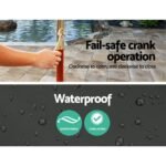 Instahut 3m Outdoor Umbrella Pole Umbrellas Beach Garden Sun Stand Patio Charcoal - Image 6