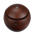 Milano Ultrasonic USB Diffuser with 10 Aroma Oils Humidifier LED Light 130ml - Dark Wood - Image 4