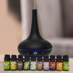 Milano Aroma Diffuser Set With 10 Pack Diffuser Oils Humidifier Aromatherapy - Black - Image 2