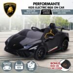 Kahuna Lamborghini Performante Kids Electric Ride On Car Remote Control - Black - Image 3