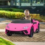 Kahuna Lamborghini Performante Kids Electric Ride On Car Remote Control by Kahuna - Pink - Image 9