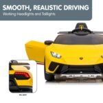 Kahuna Lamborghini Performante Kids Electric Ride On Car Remote Control - Yellow - Image 8