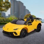 Kahuna Lamborghini Performante Kids Electric Ride On Car Remote Control - Yellow - Image 9
