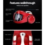 Devanti 2200W Bagless Vacuum Cleaner Red - Image 4