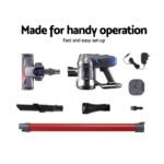 Devanti Handheld Vacuum Cleaner Bagless Cordless Red 150W - Image 6